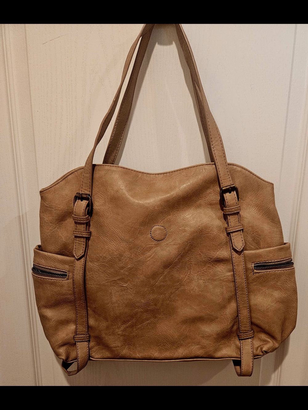 Everyday Tan Shoulder Tote - Casual Leather-Effect Bag